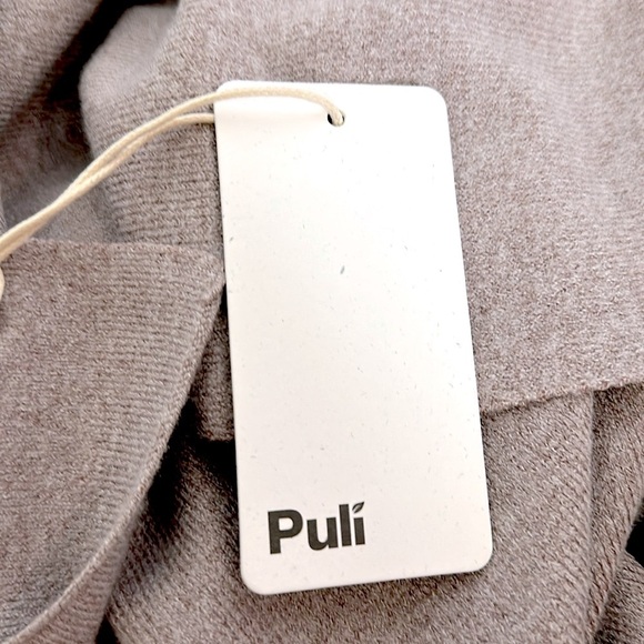 Puli Tan Asymmetrical Shrug with V-Neck - Picture 7 of 9